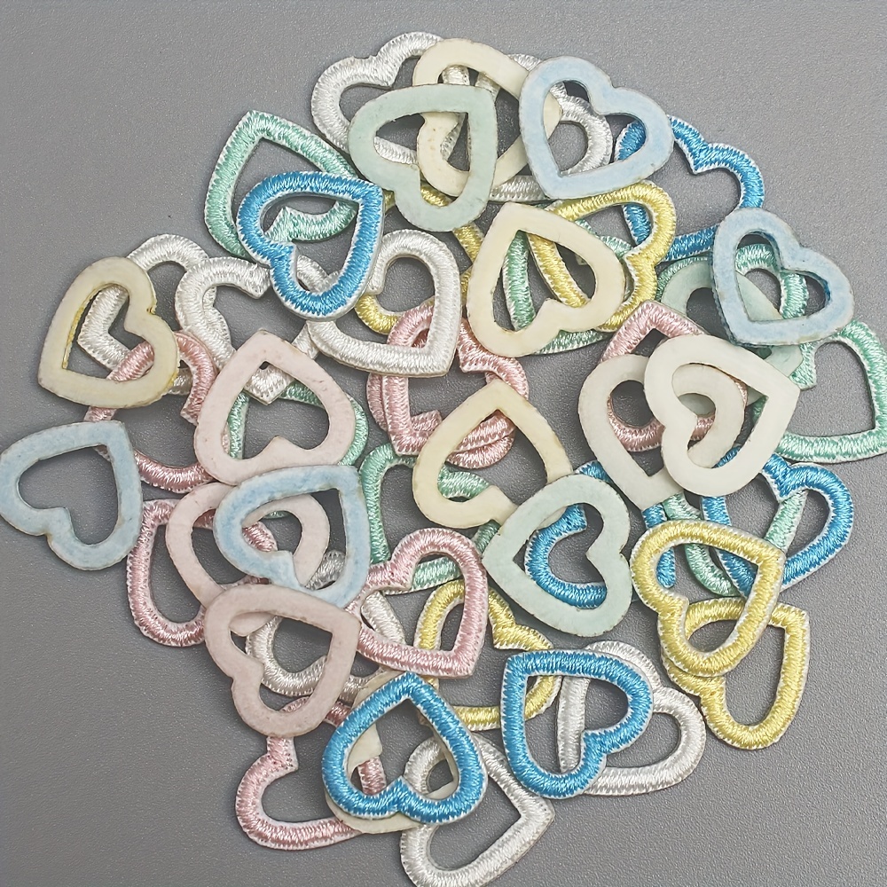 12pcs/lot Multi Smile Heart Patch Embroidery Sequin Patches DIY Craft  Sticker Iron On Bags Jeans Cloth Applique