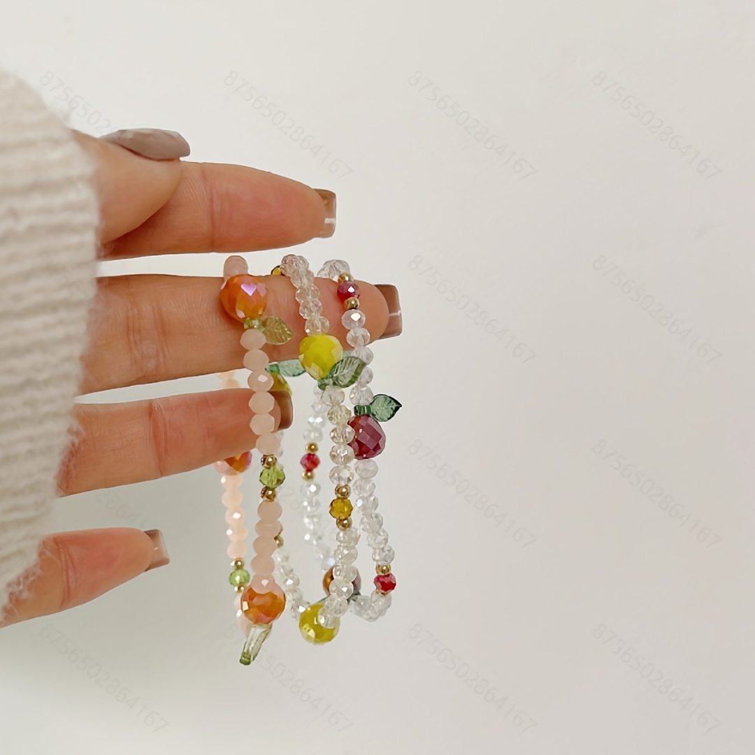 Colorful Tulip Acrylic Hand String Bracelet, Elastic Rope Bracelet - Temu