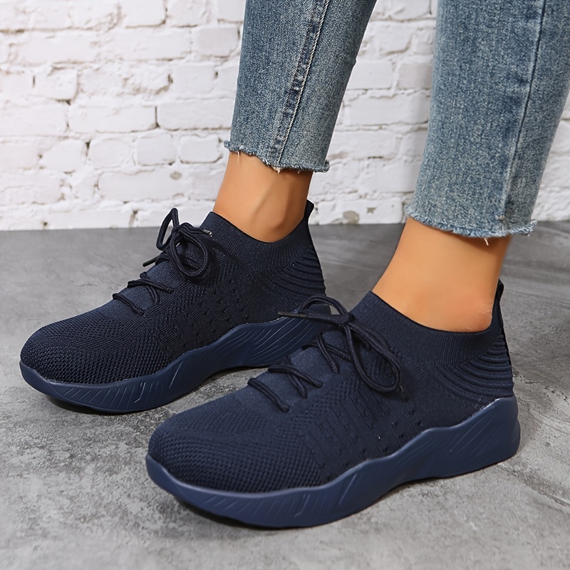 Breathable Lace Up Running Shoes Soft Sole Sneakers