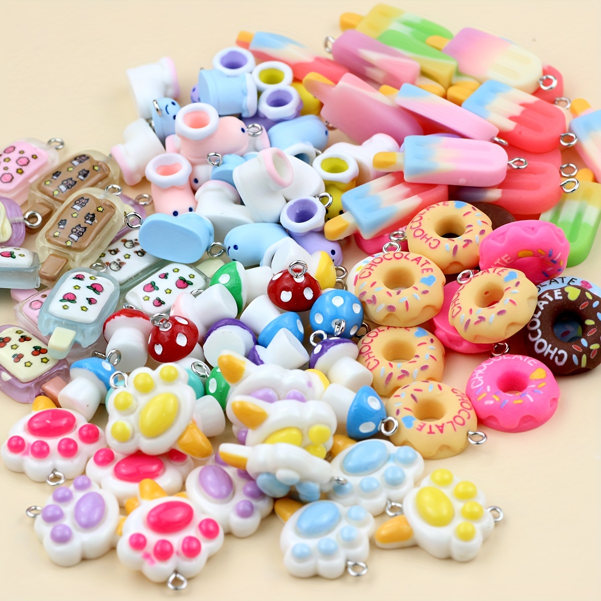 Kawaii Donuts Charms Pendants For Jewelry Making Bracelets Necklace  Earrings Making Resin Flat Back Cabochon