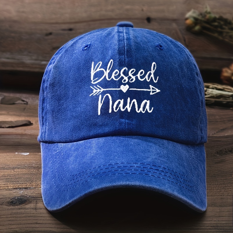 Blessed Nana Embroidery Baseball Solid Color Washed - Temu