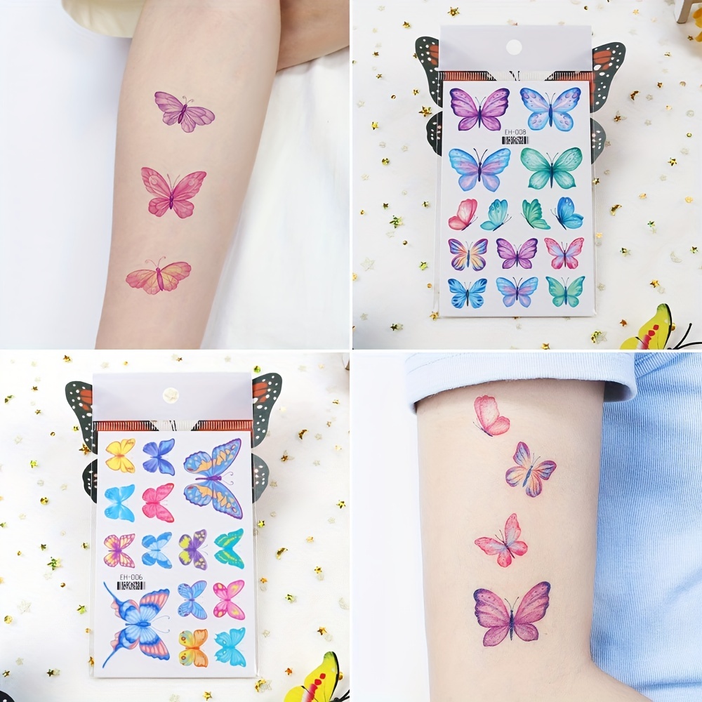 120 Styles 3d Butterfly Temporary Tattoos Butterfly Tattoos - Temu