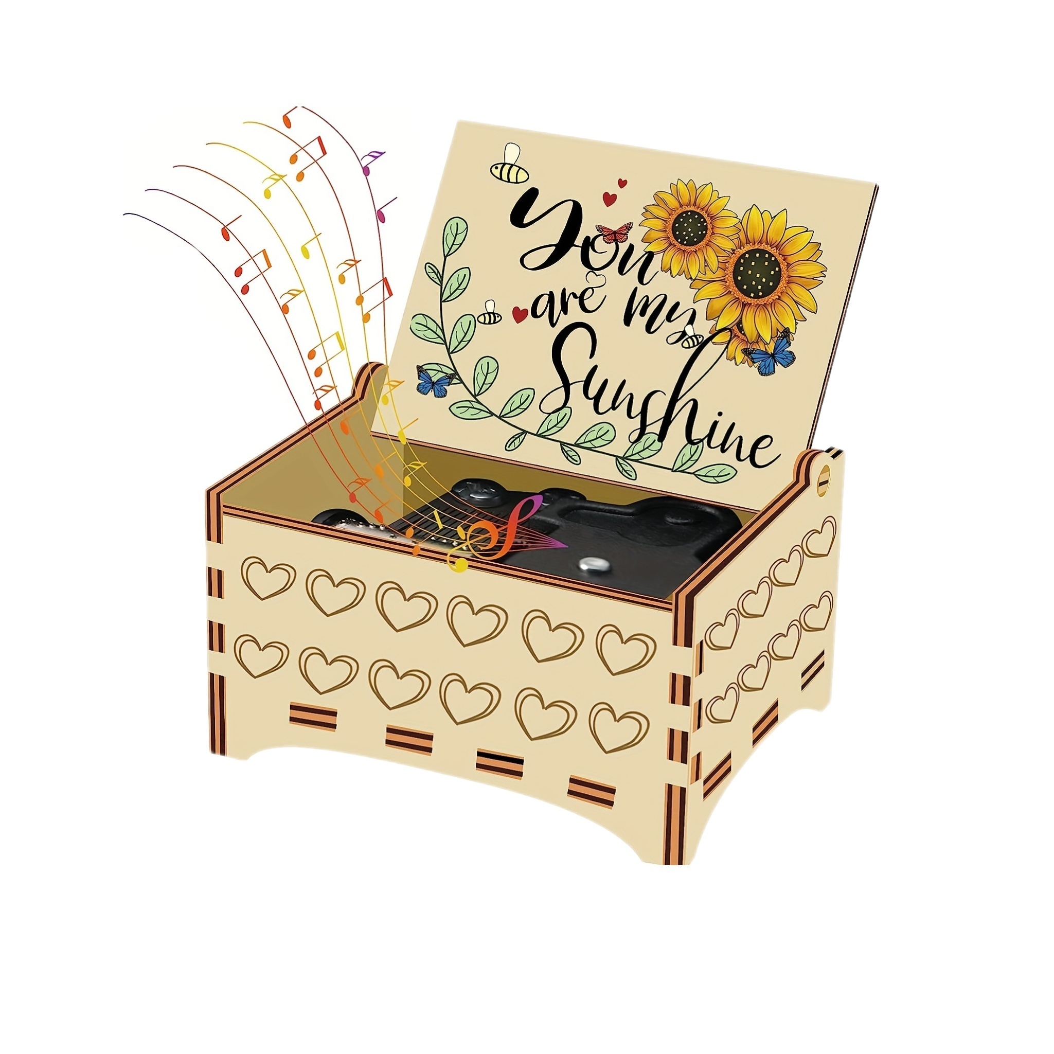 CDIYTOOL Caja de música You are My Sunshine, caja musical personalizada con  grabado en madera, regalo vintage de madera para cumpleaños, Navidad, día  de San Valentín, aniversario, día de la madre 