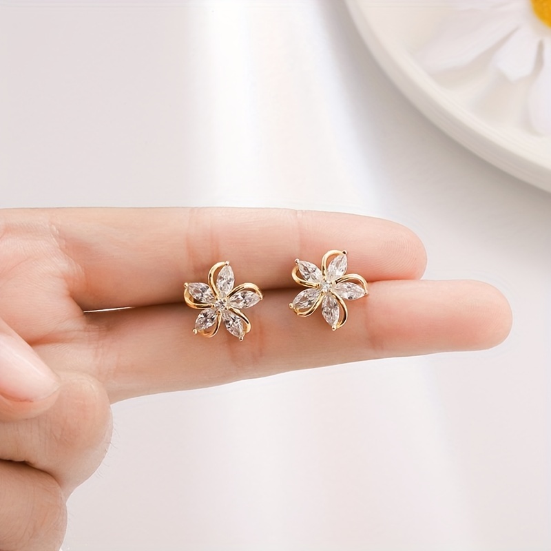 Elegant Flower Shape Faux Pearl Earrings For Women Girls Wedding Bridesmaid  Accessories