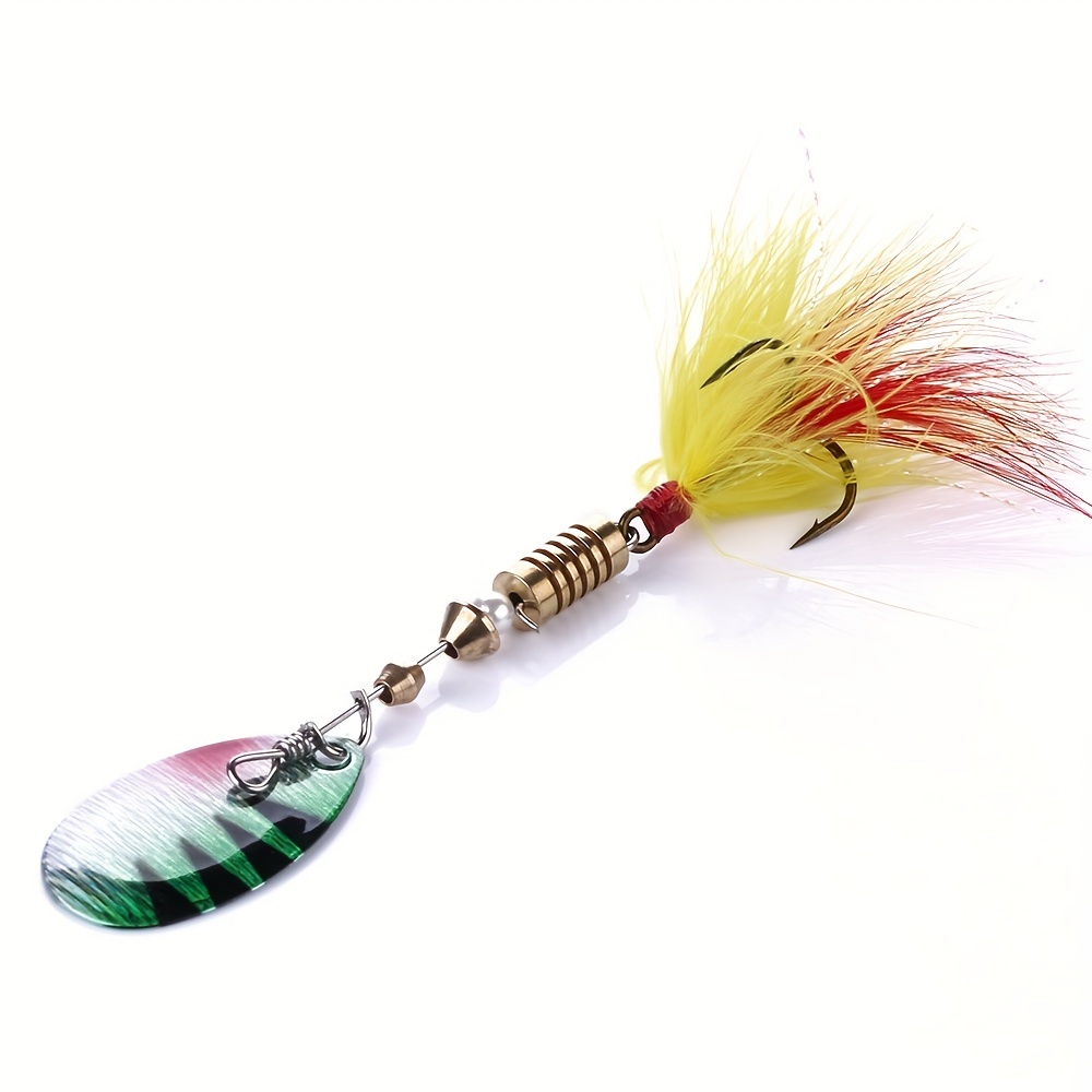 1pc Spinnerbait Fishing Lure 2 76inch 5 5g Bionic Hard Bait Metal Spoon  Lure Treble Hook With Feather Fishing Tackle - Sports & Outdoors - Temu  United Arab Emirates