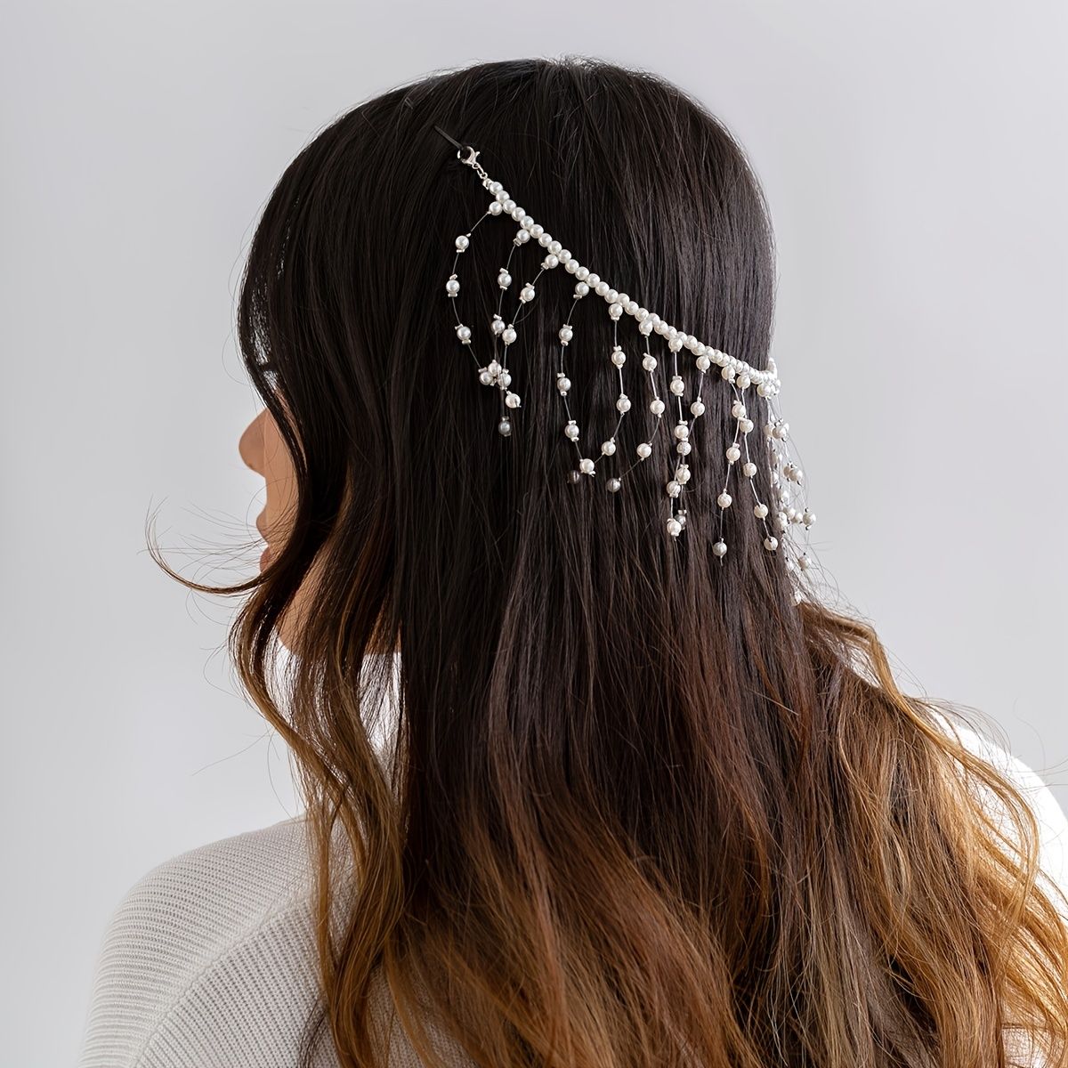 Bride Imitation Pearl Tassel Hairband Headband Hair Chain Wedding Hair  Accessories - Clothing, Shoes & Jewelry - Temu