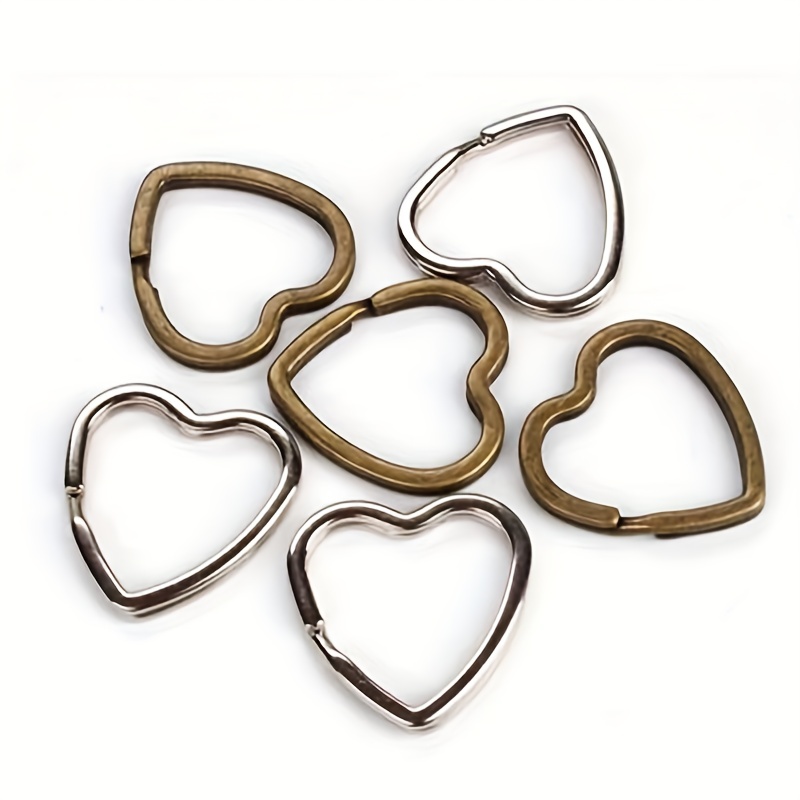 Silver heart circular key ring