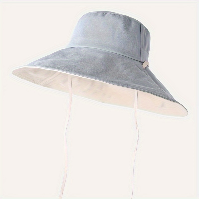 Summer Wide Brim Hats for Women Solid Color UV Protection Sun Hats Outdoor Sunscreen Bucket Hat,SUN/UV Protection,Temu