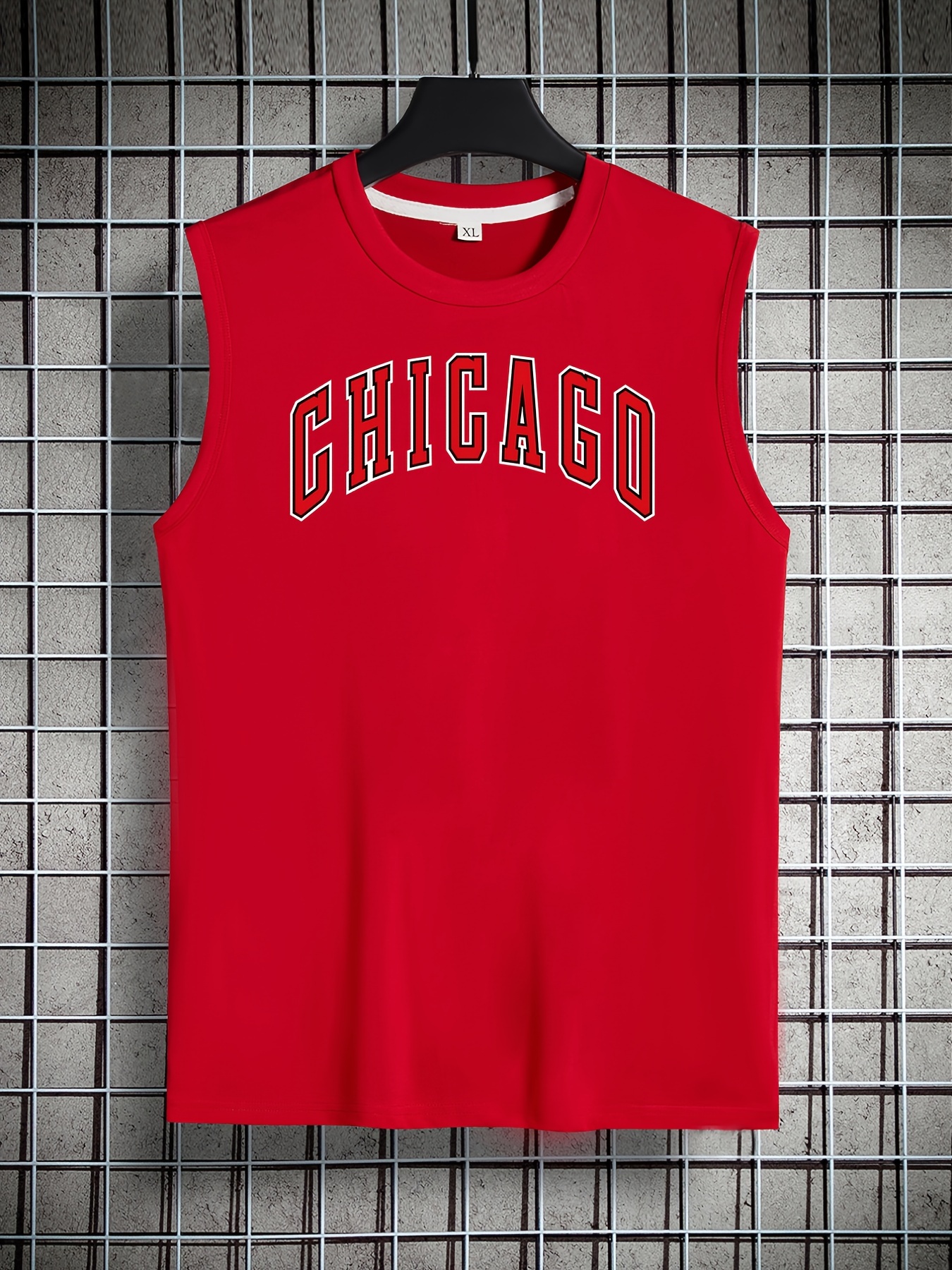 Chicago Print Men's Sports Tank Top With Multicolor For Summer