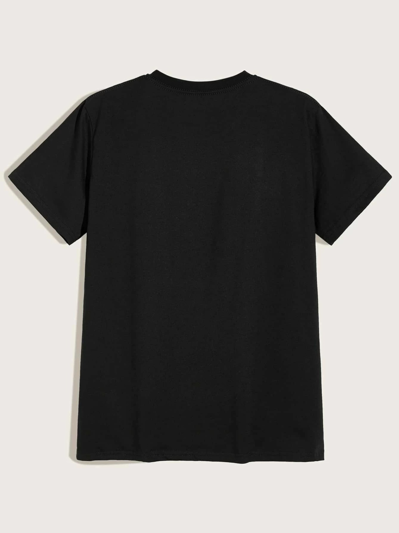 Mens Plus Size Cotton Crew Neck Short Sleeve T-Shirts Black, Size