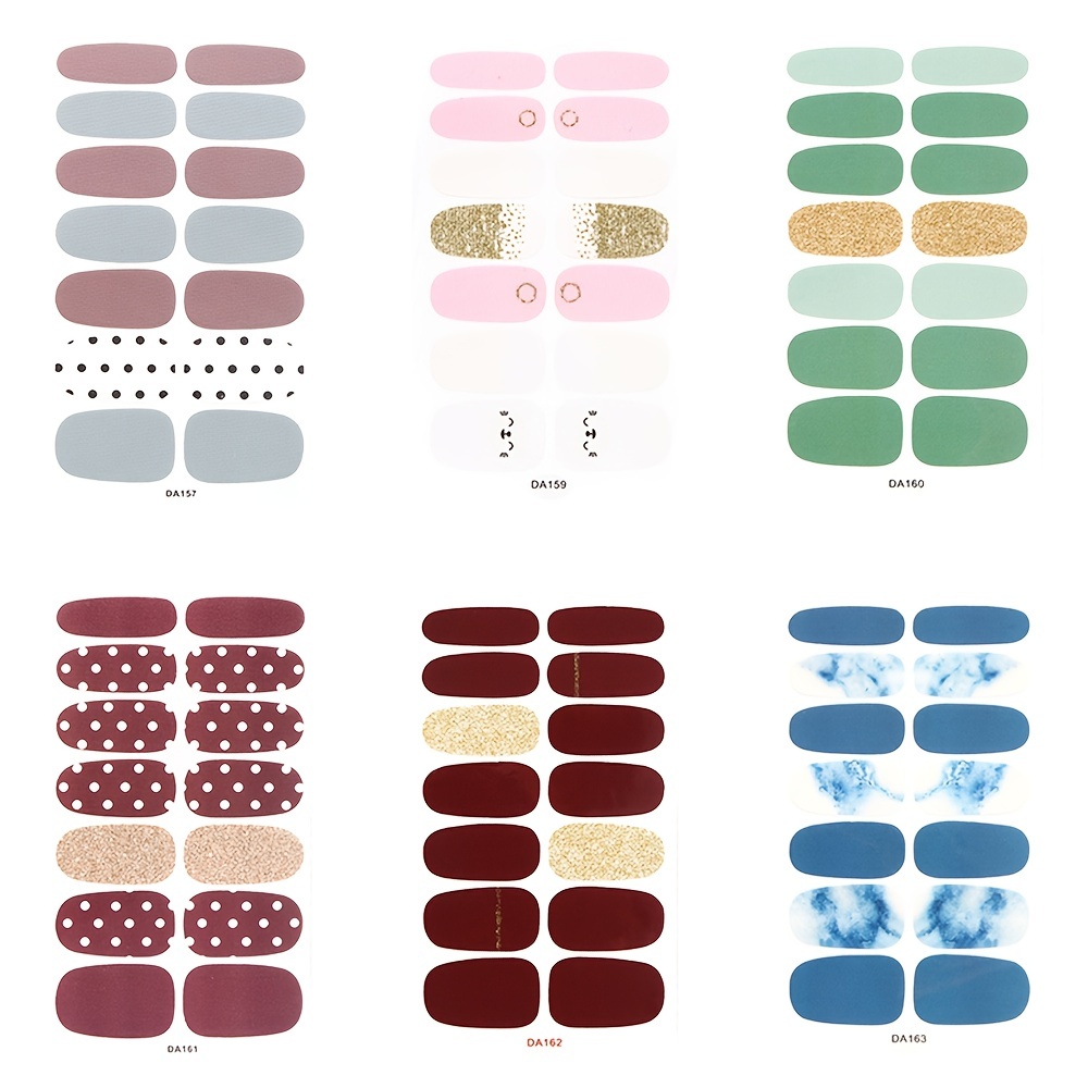 Glitter Stripe Nail Polish Stickers Self Adhesive Nail Decals