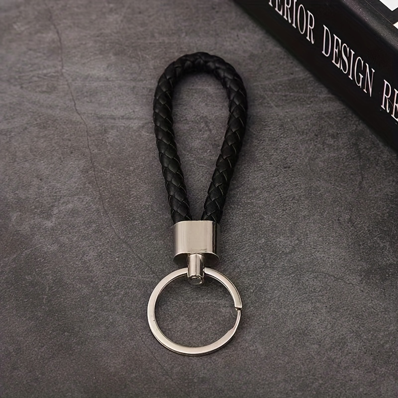 5pcs Leather Rope Keychain Braided Car Key Rope Pendant