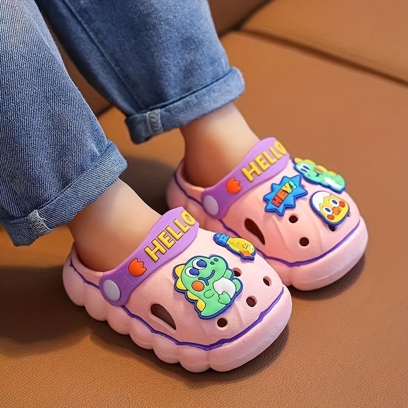 Adorable Dinosaur Boys Girls Trendy Hook Loop Sandals Wear - Temu
