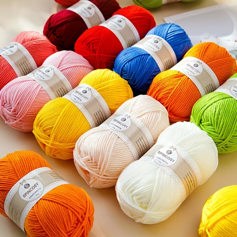 3PCS 150g Beginners Blue Yarn for Crocheting and Knitting,260 Yards Cotton  Nylon Blend Yarn for Hand DIY Bag Basket Dolls and Cushion