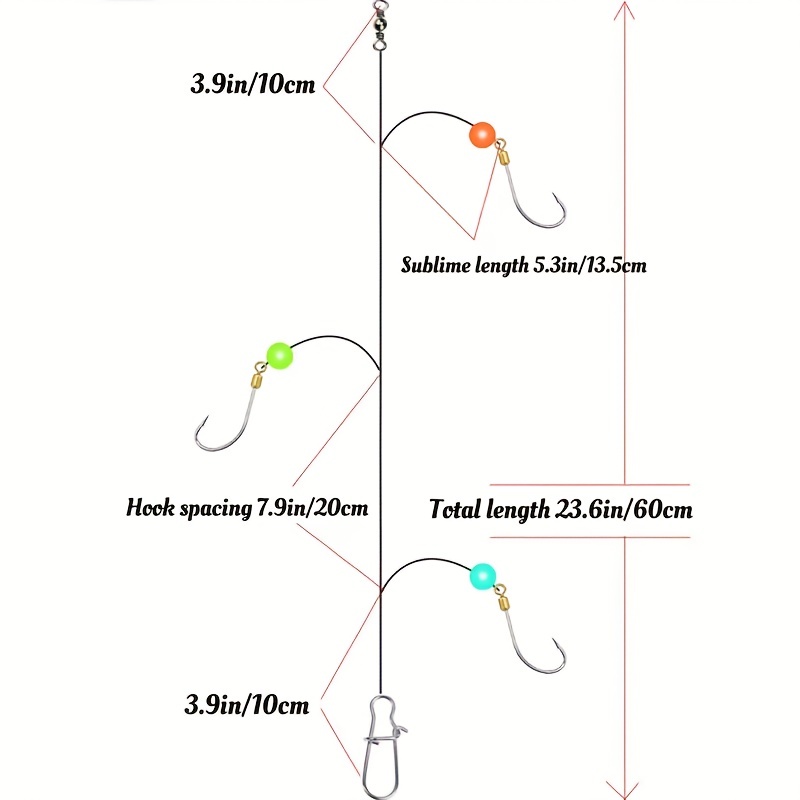 Wire Leader Swivel Three Barbed Hooks Outdoor Fishing - Temu