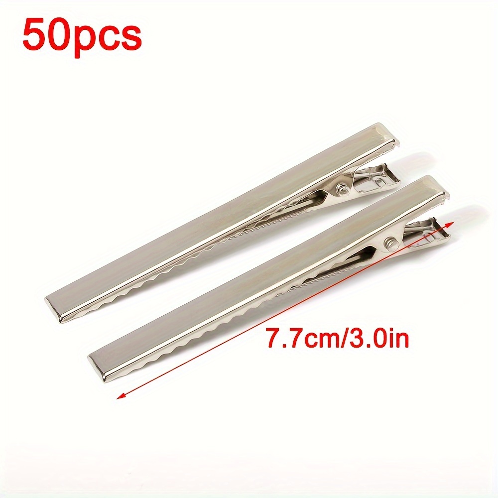 50pcs Single Prong Alligator Hair Clips for DIY Accessories