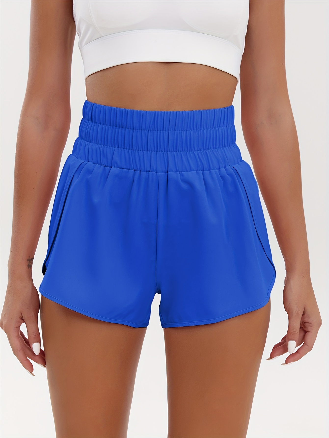 Women Shorts High-Rise Cerulean Blue Short | Blexry