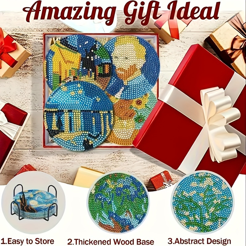 Kit Diamond Painting Con 10 Sottobicchieri A Mosaico - Include Diamanti, Penna E Accessori Per Creare Mandala - Foto 7