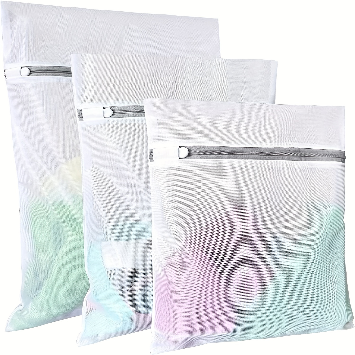 Thickened Fine Mesh Laundry Bag With Zipper - Perfect For Washing