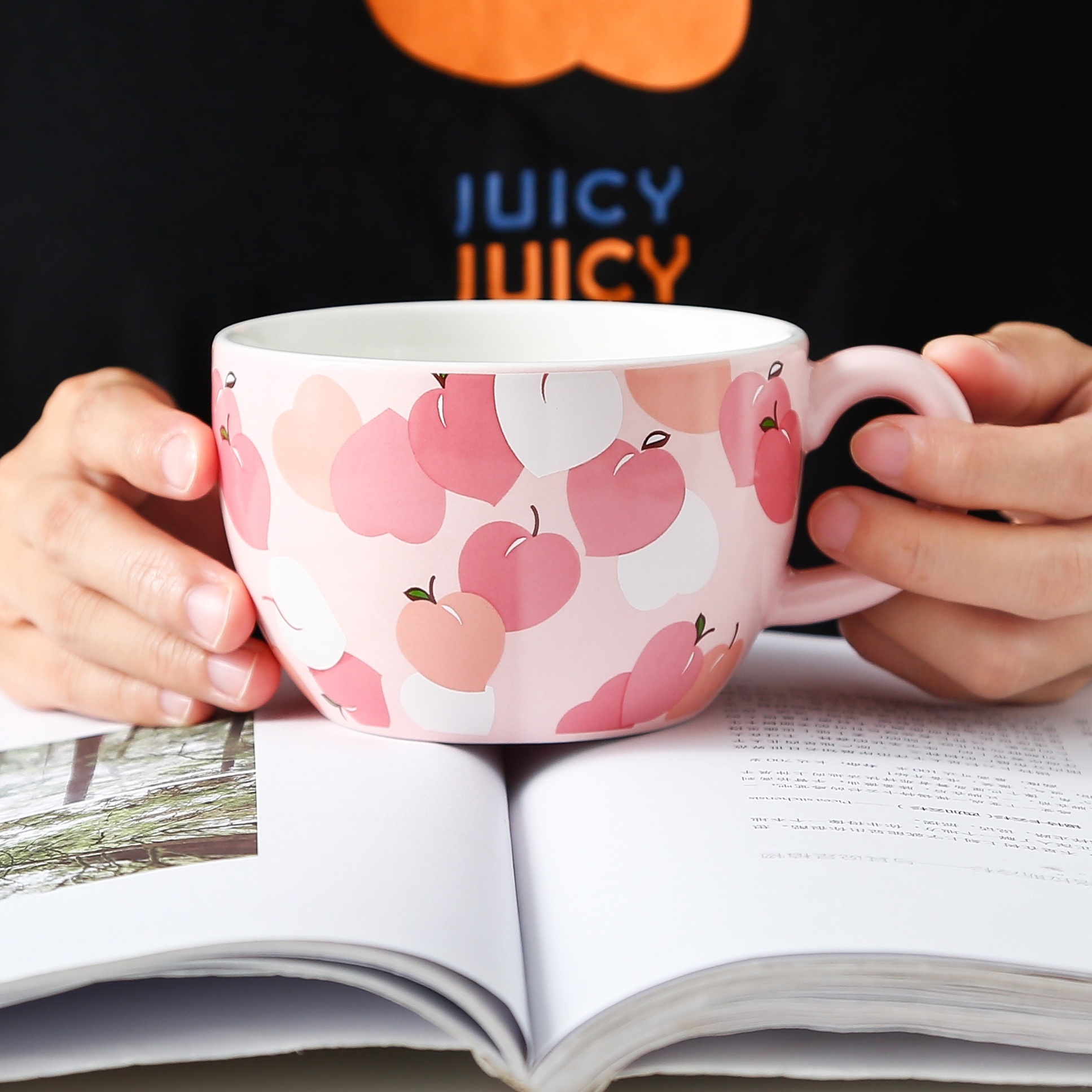 Peach Coffee Mug Ceramic Water Cup Cute Tea Cup Tea - Temu