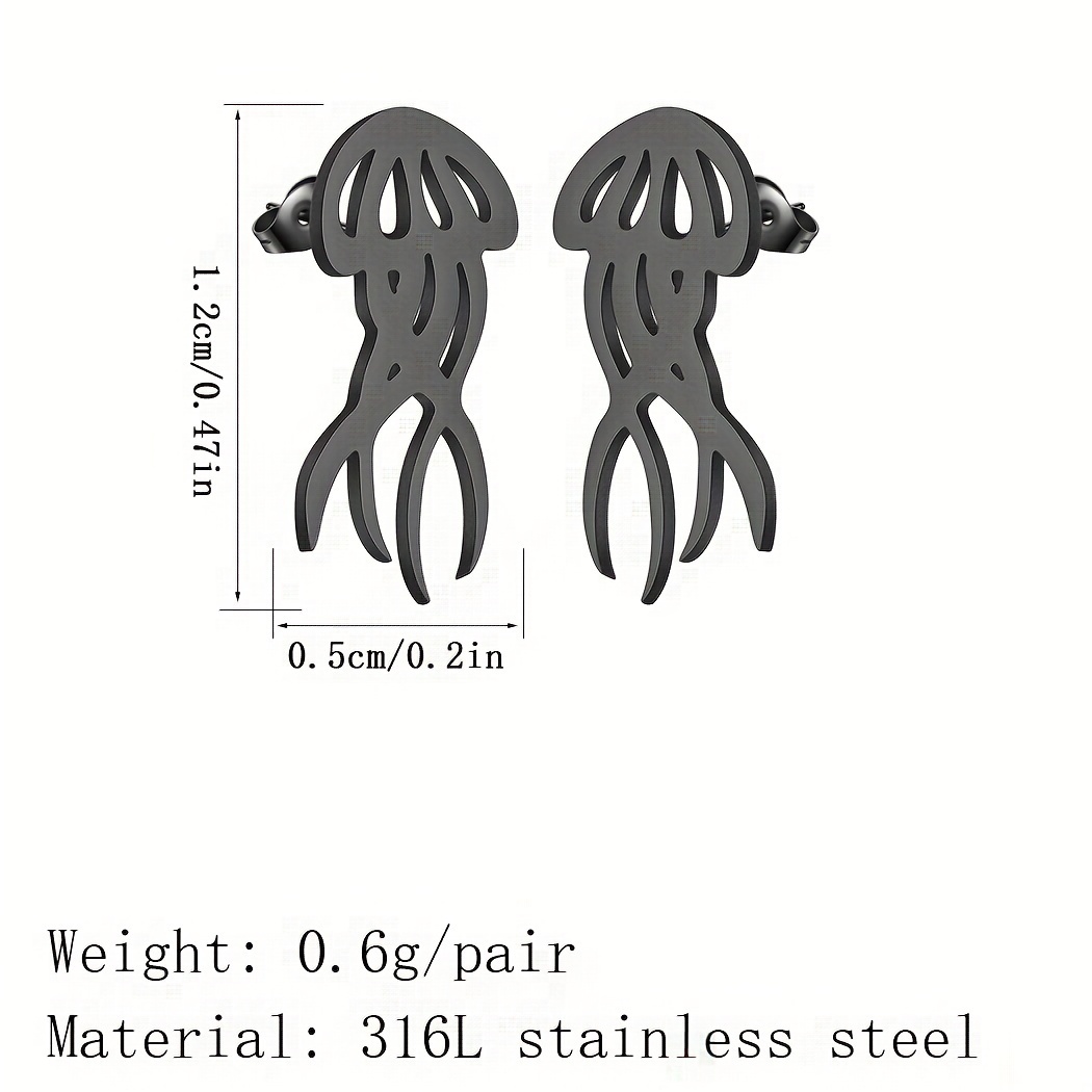 1 Par Pendientes Acero Inoxidable Forma Pulpo Hombres - Temu Chile