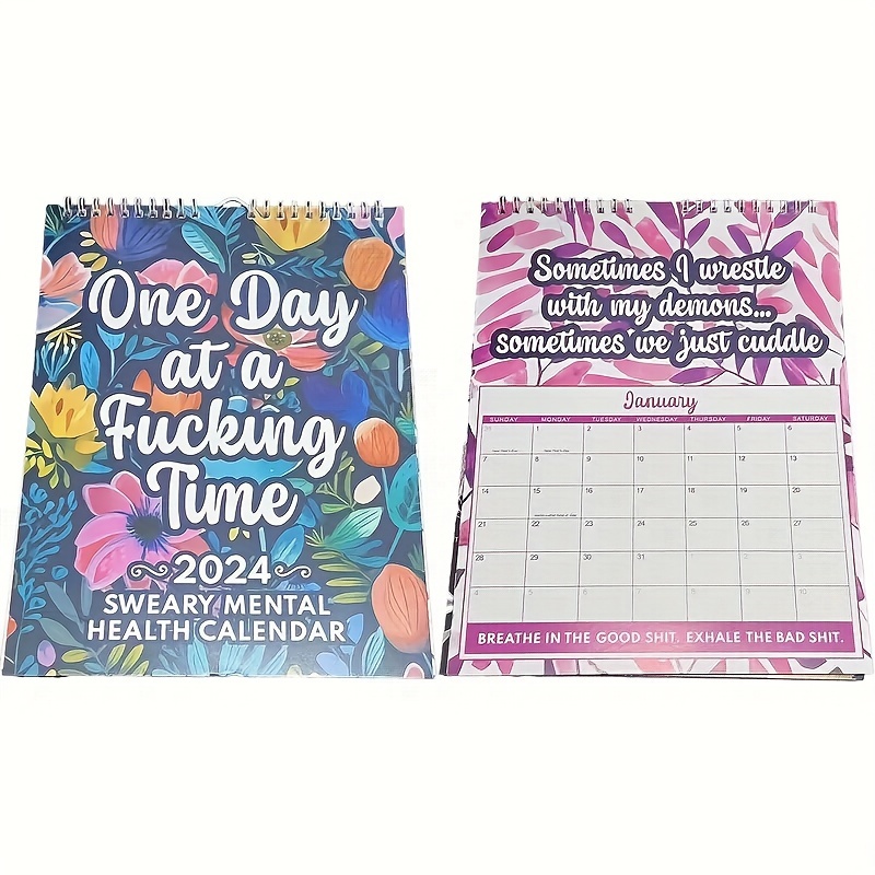 Mental Health Calendar 2024 Funny Sweary Calendar Desk - Temu