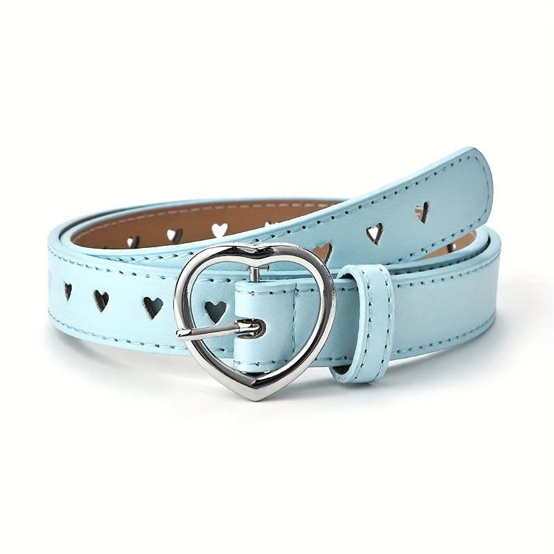 Faux Leather Belt Cute Peach Heart Buckle Belts Waist Belt - Temu New  Zealand