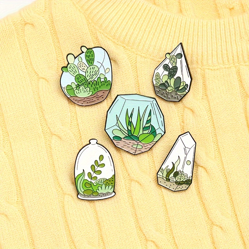 Potted Plant Enamel Plant, Enamel Bag Clothes, Plant Pins Enamel