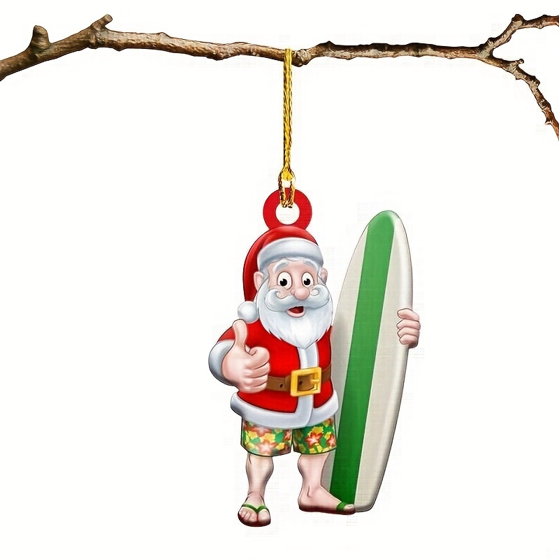 Santa Hanging Ornaments Christmas Tree 2d Christmas Acrylic - Temu