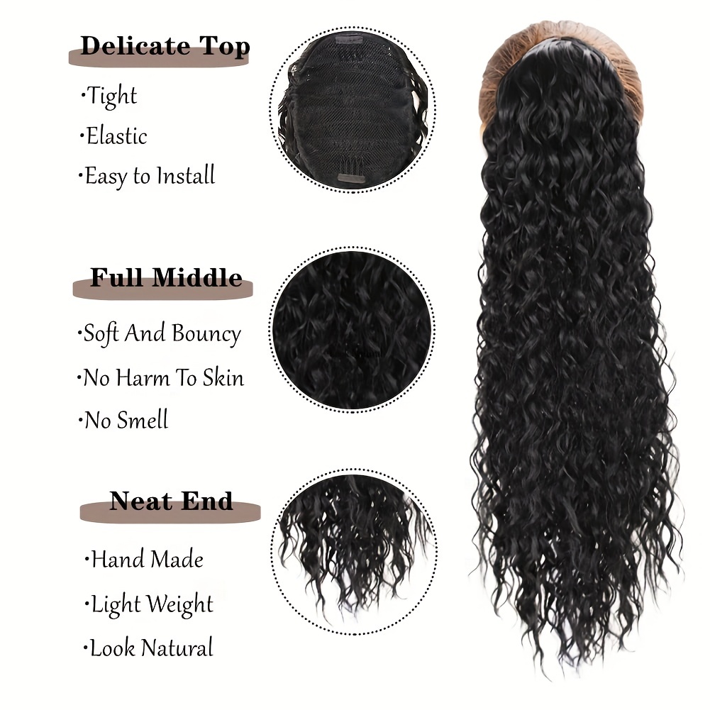 Drawstring Ponytail 60 96 Cm Natural Wave Synthetic Hair Extension