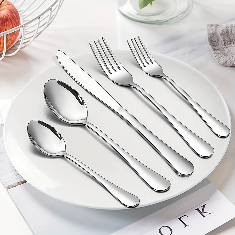 Silverware Sets, 30 Pieces Stainless Steel Flatware Set, Utensils Set  Service for 6, Tableware Cutlery Set for Home and Restaurant, Knives Forks