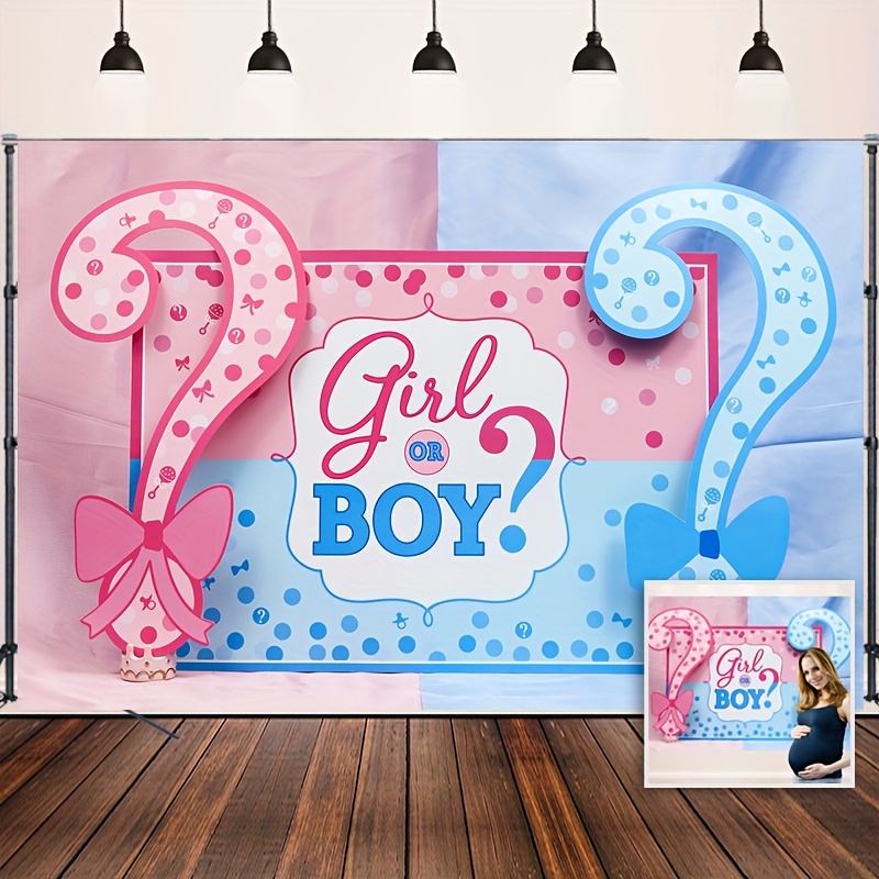 Little Feet Newborn Gender Reveal Party Boy Or Girl Baby Shower Backdrop  For Photography Background Gender