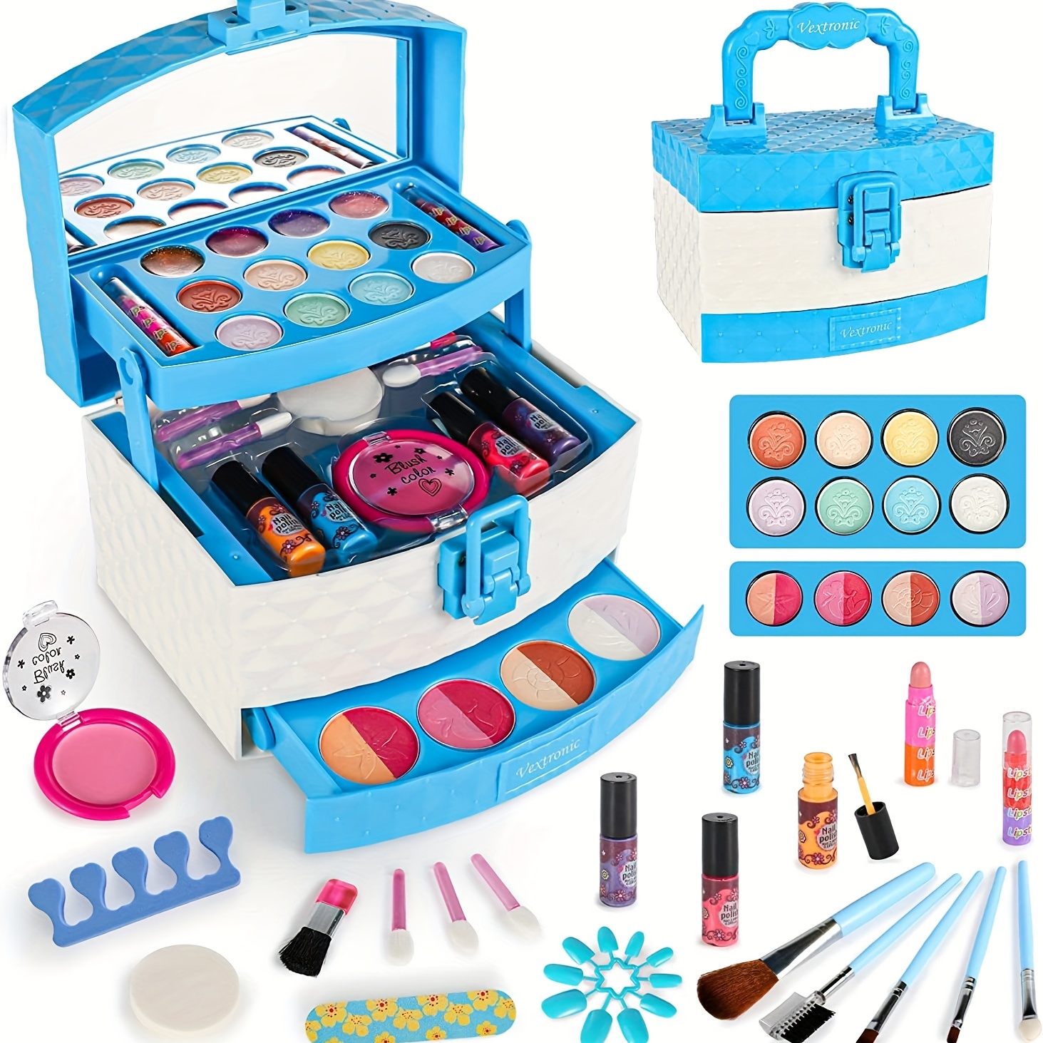  Vextronic Kids Makeup Sets for Girls, Washable Toddler Makeup  Kit, Non Toxic & Safe Pretend Play Makeup for Kids Ages 3 4 5 6 7 8 9 10 11  12, Little
