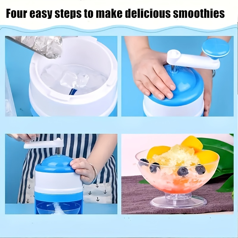 Hand Shaved Ice Machine Manual Fruit Smoothie Machine HouseholdIce  ShaverSmall Ice Crusher