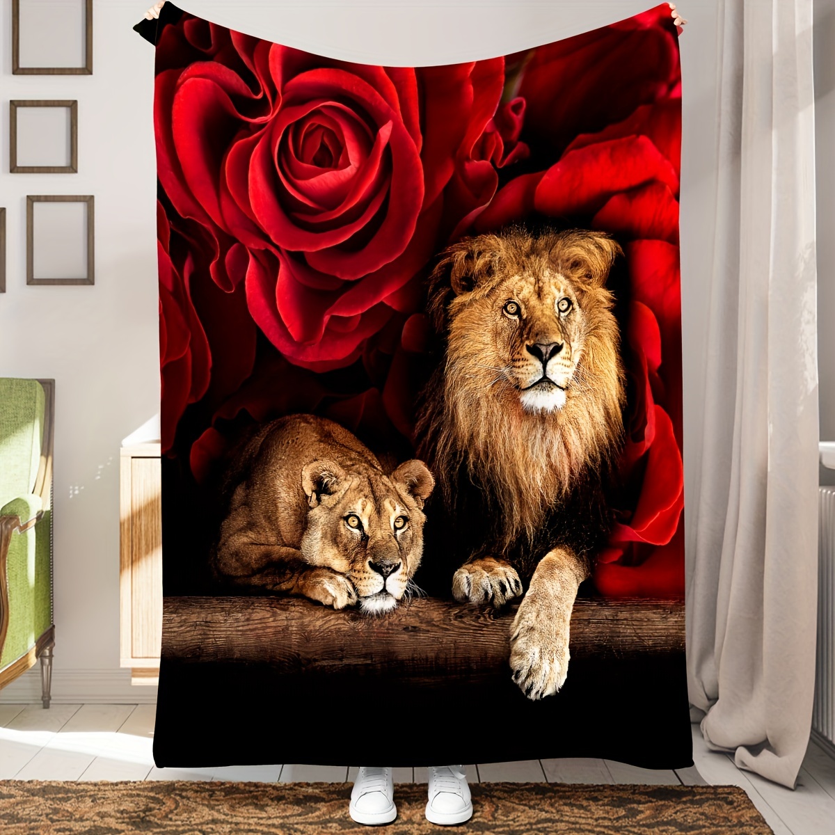 Lion throw online blanket