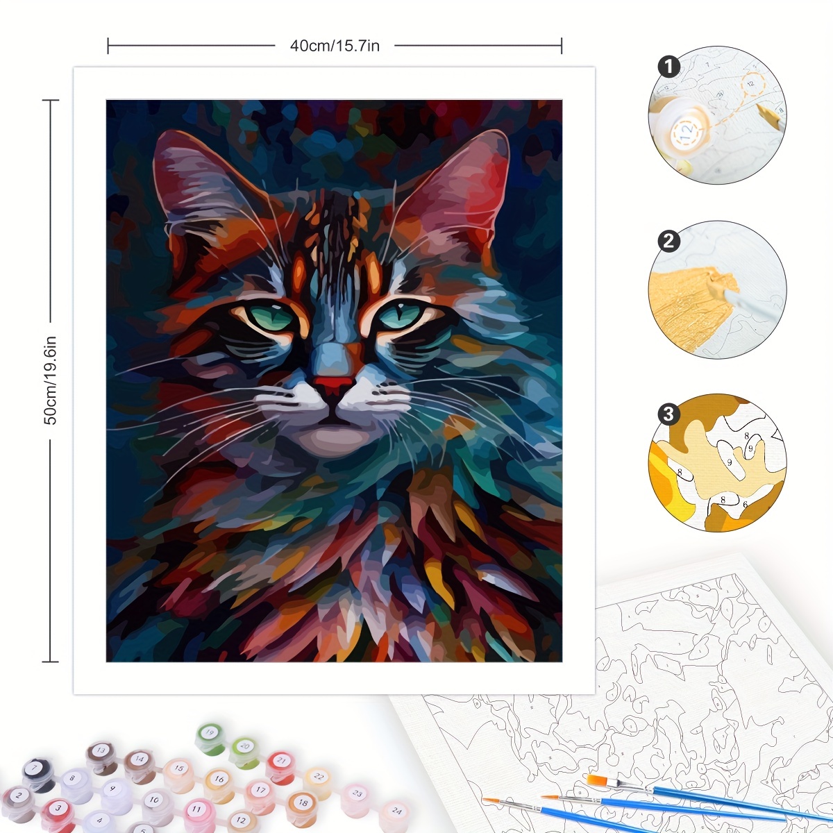 Cat Large Paint by Numbers for Adults Kit Custom Paint by Numbers Pet Painting  Kit Animal Paint by Number DIY Paint 