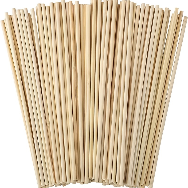 6 x 1/4 Inch Wood Dowel Rods Unfinished Hardwood Sticks for Crafts and DIY,  100 Pcs
