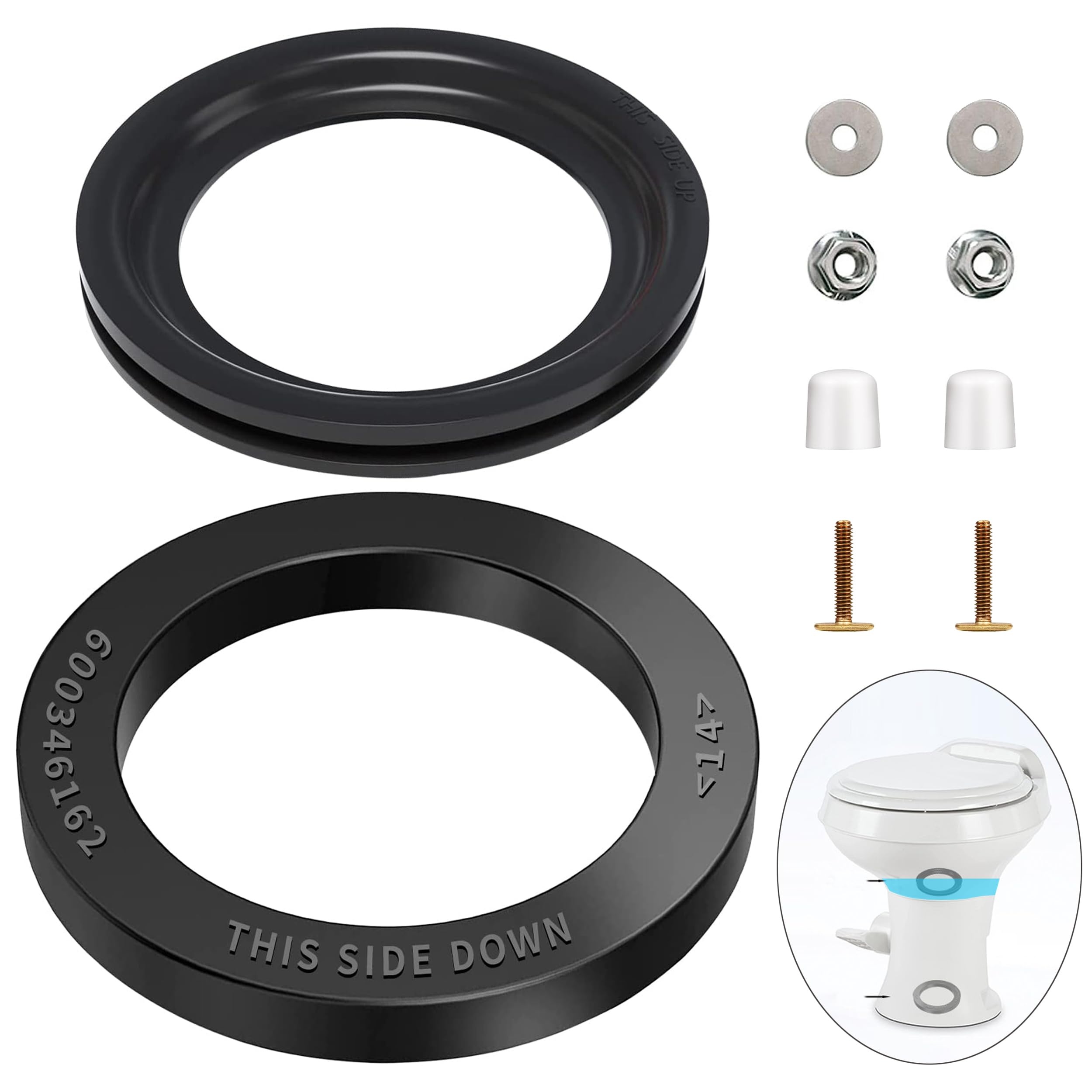 RV Toilet Flush Gasket Ring Seal Replacement Kit For Dometic 300 310 320  Series