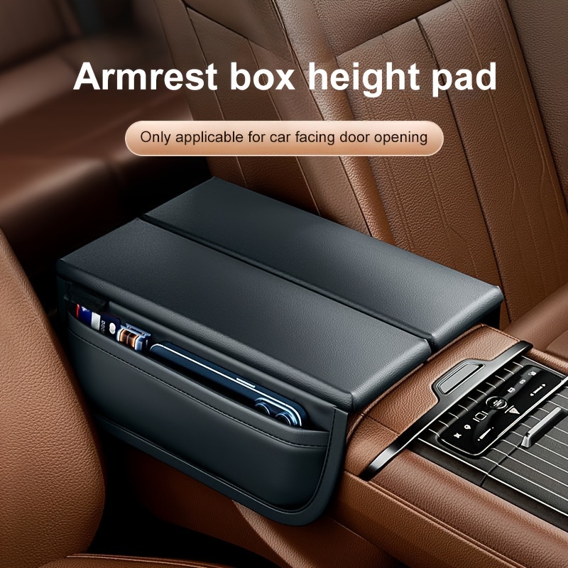 Car Armrest Box Pad With Storage Bag Car Central Armrest - Temu