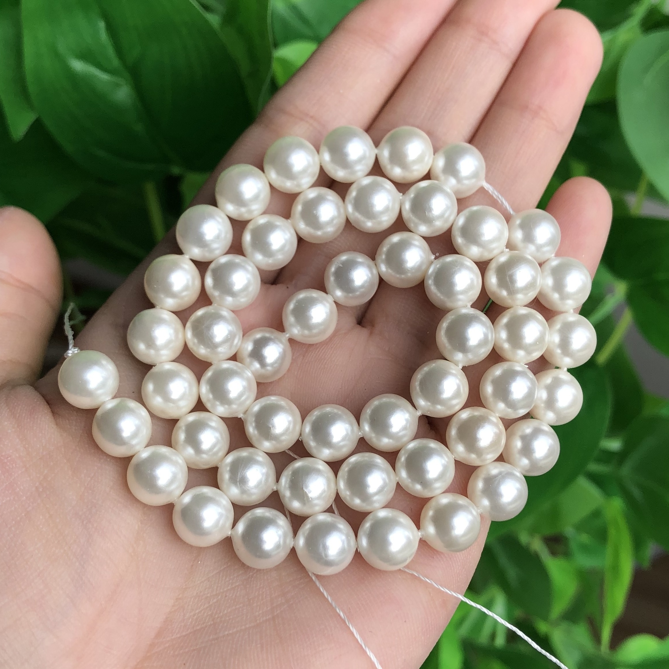 Natural Freshwater Real Pearl Beads White Round Loose Spacer