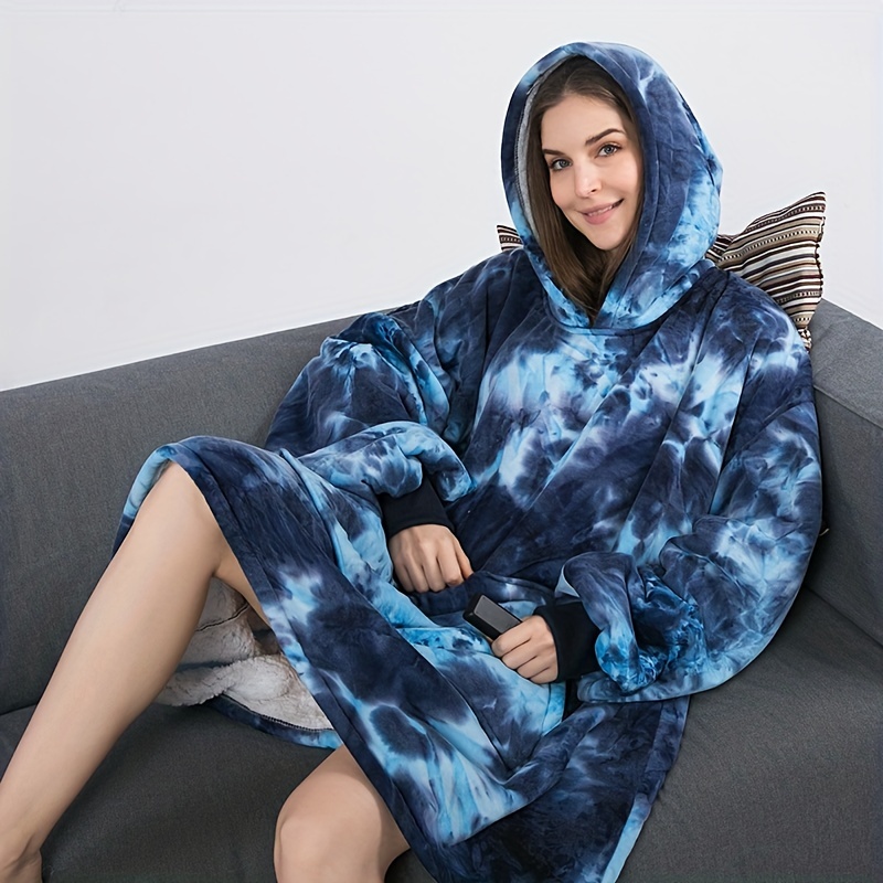 Wearable Blanket Hoodie, Oversized Sherpa Hooded Blanket