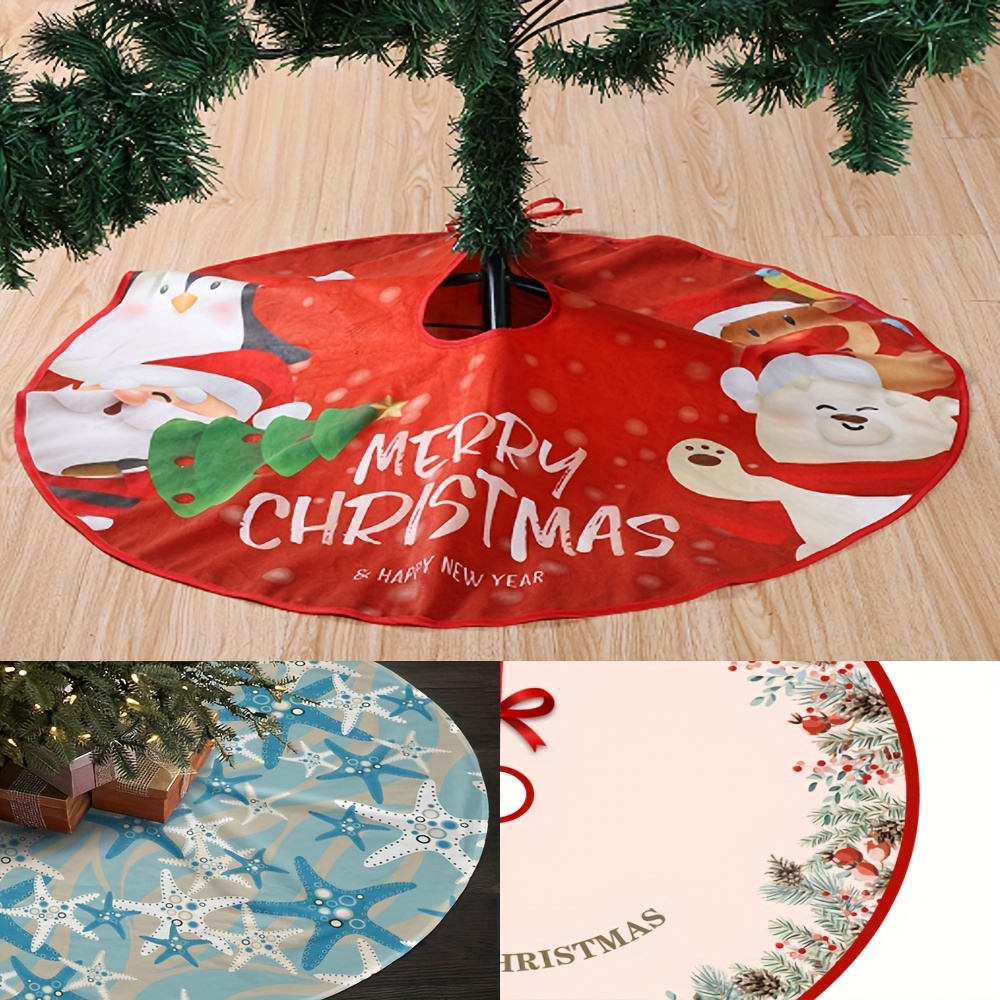 Cartoon Christmas Tree Skirt Handicraft Tree Base Set Christmas ...