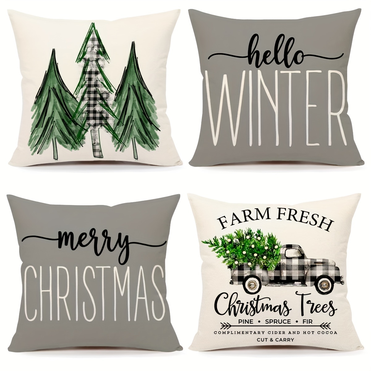 Christmas Linen Throw Pillow Case, Square Cushion Case, Decorative Pillow  Cover For Living Room Bedroom Couch Sofa, Home Decor Room Decor Party Decor  Single-sided Printed (no Pillow Insert) - Temu