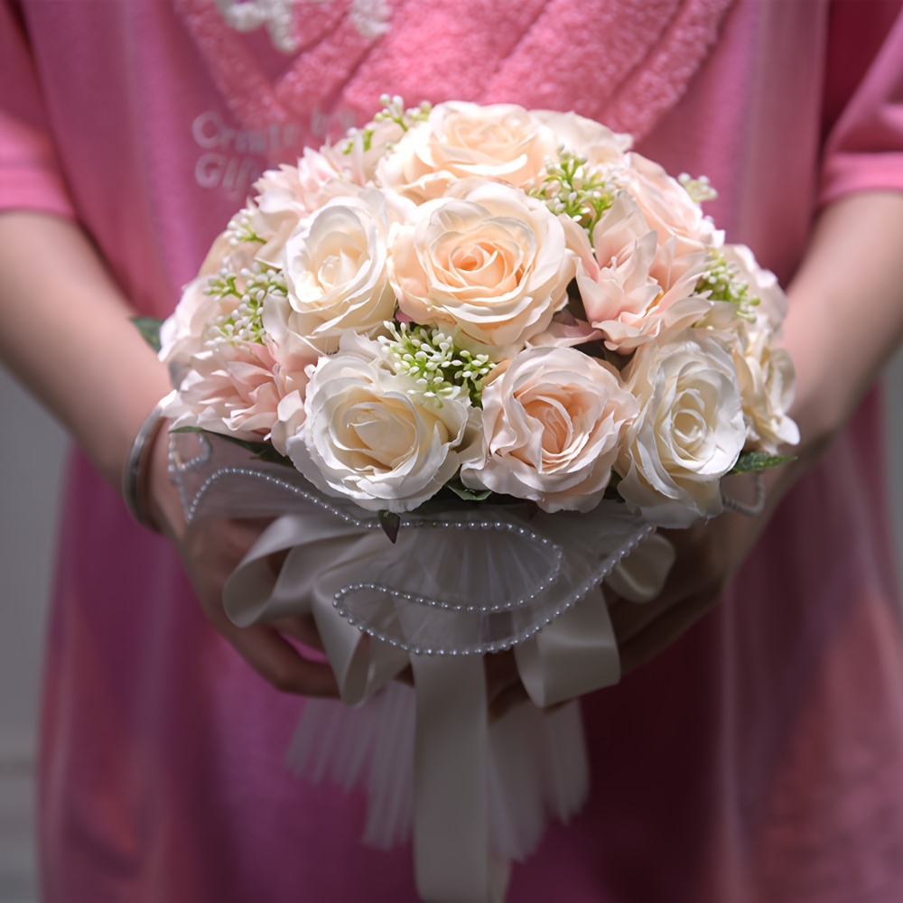 1 Bouquet Premium Wedding Bouquets For Bride Bridesmaid - Temu