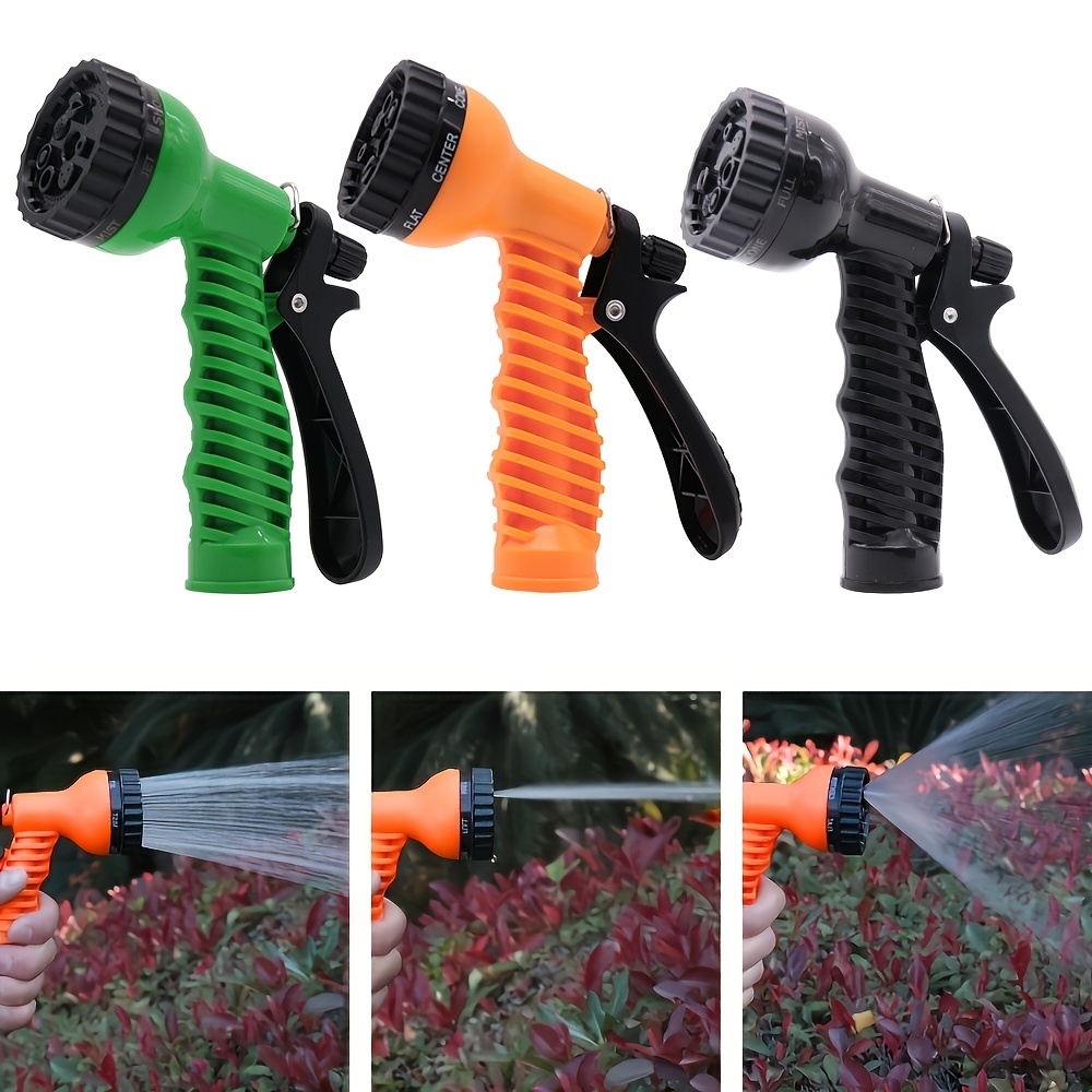Garden Hose Nozzle, High Pressure Car Wash Sprayer Metal/Plastic Water Hose Nozzle for Outdoor Gardening, Pets Shower, Patio Floor Cleaning (Black)