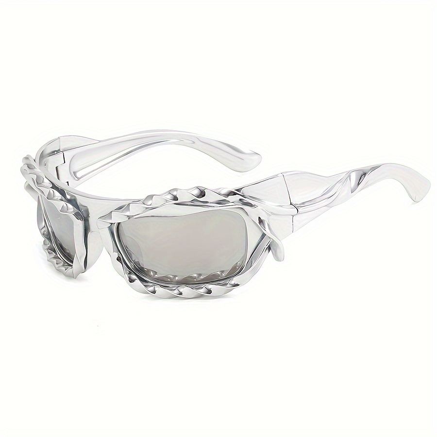 Metal wrap-around sunglasses