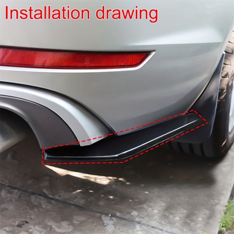 Carbon Fiber Look Glossy Car Front Bumper Lip Splitter Fins - Upgrade Your  Car's Body With Abs Spoiler Canards! - Temu United Kingdom