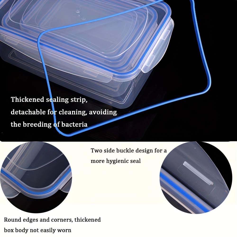 4pcs Clear Microwavable Lunch Box