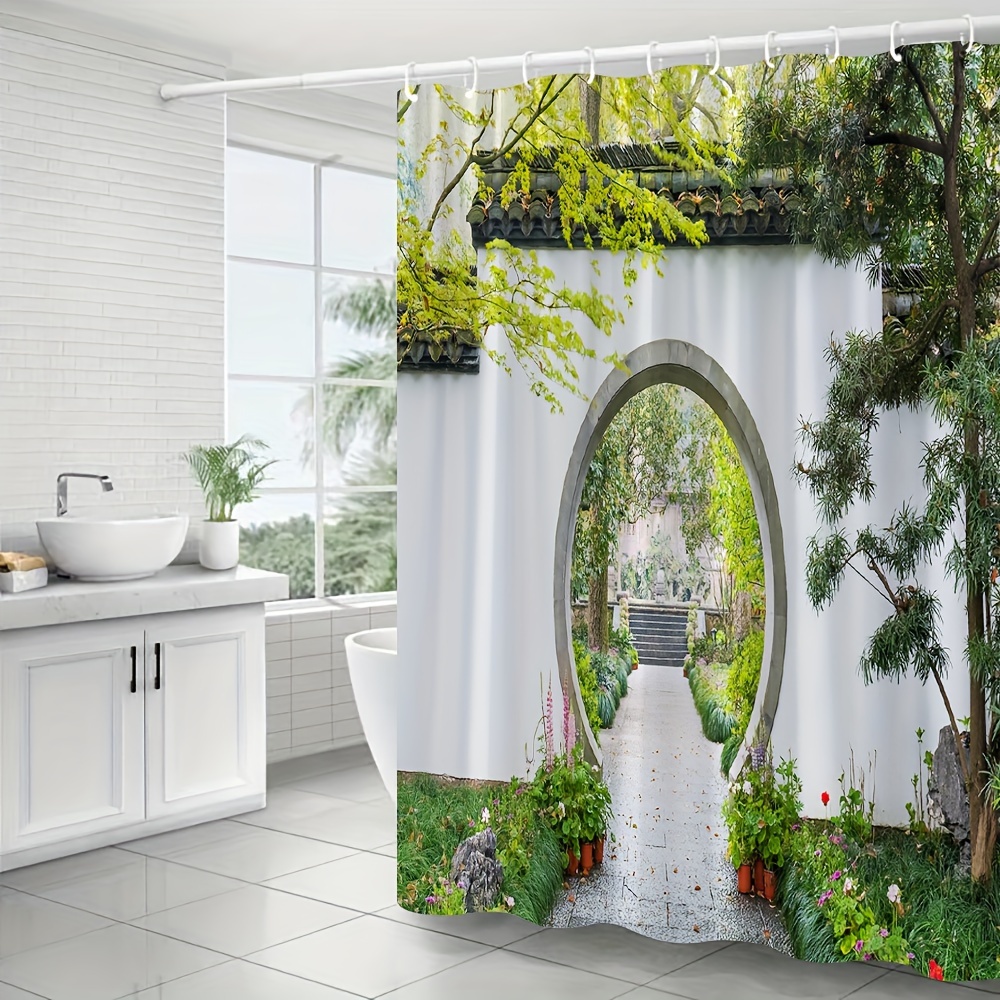 Tropical Rainforest Shower Curtain Green Leaves Plants Trees - Temu