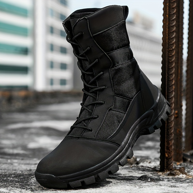 thumbnail image 2 of Men's Military Tactical Boots – Leather Combat Work Shoes – Waterproof, Non-Slip – US Sizes 8-13 2 of 5